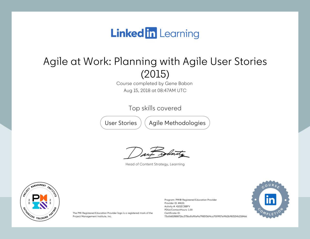 Agile at Work: Planning with Agile User Stories (2015)